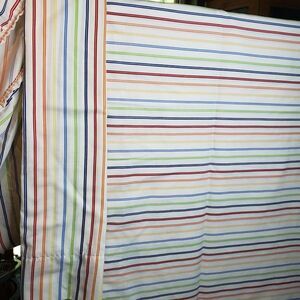 Vintage Westpoint Stevens Candy Stripe 3 pc Twin Sheet Set Retro Kids Bed